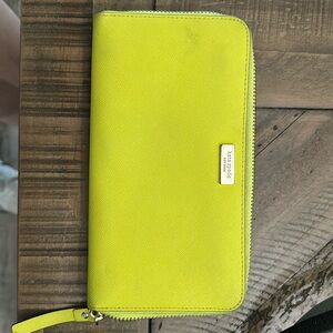 Neon yellow Kate spade wallet
